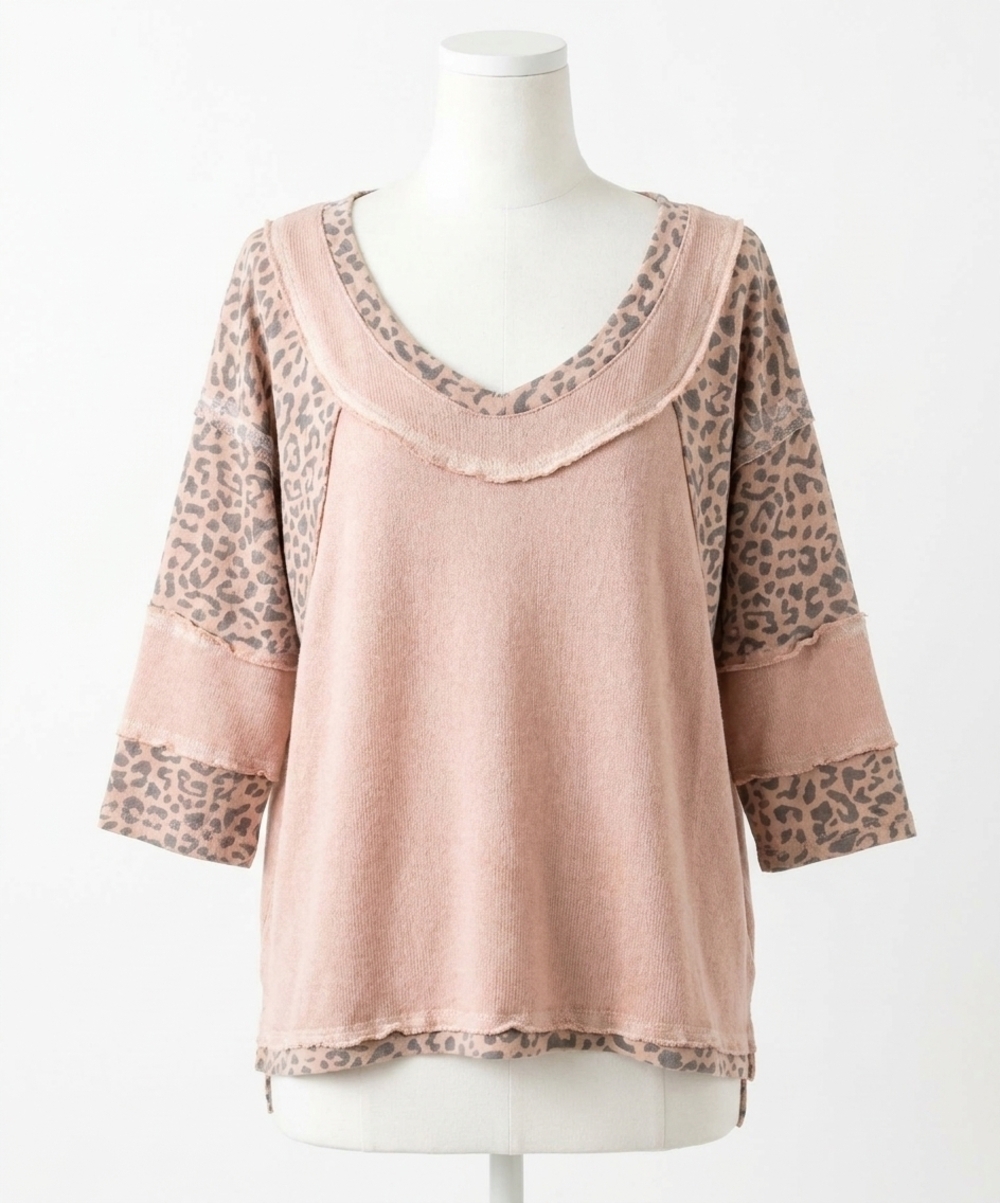 NEW POL fearless perfect knit top in mauve